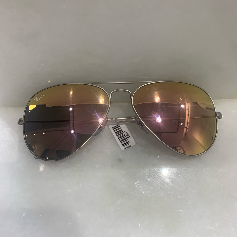 Ray Ban Aviator Sunglasses matte silver